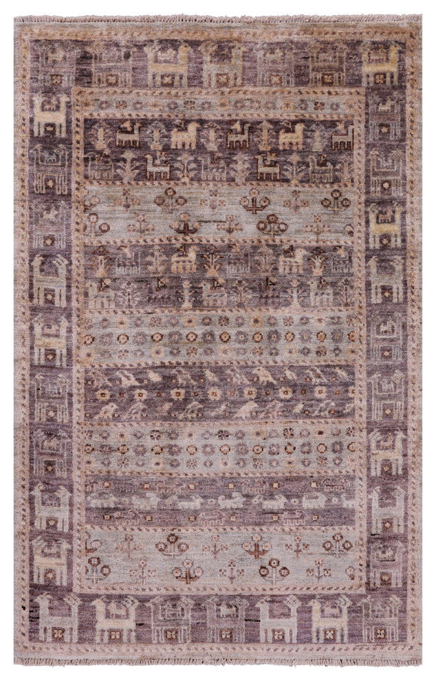 2' 8" X 4' 2" Handmade Tribal Persian Gabbeh Wool Rug Q9644