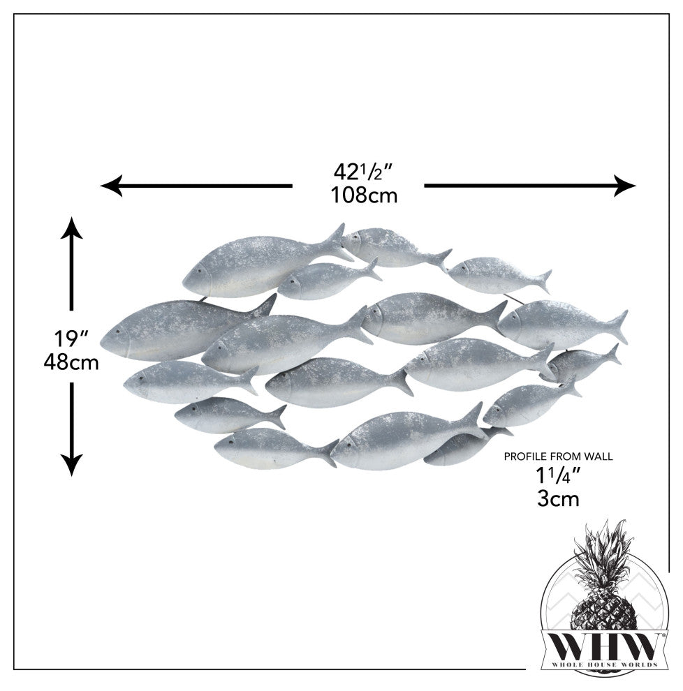 Metallic School of Fish Wall Decor Art