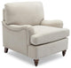 Bowery Hill Transitional Wooden Fabric Arm Chair in Sea Oat Beige