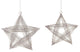 Dimensional Wire Frame Star Christmas Ornaments, Set of 2