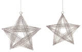 Dimensional Wire Frame Star Christmas Ornaments, Set of 2