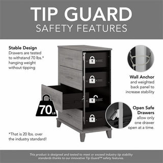 Somerset Chest of Drawers and Nightstand Set in Storm Gray - Engineered Wood