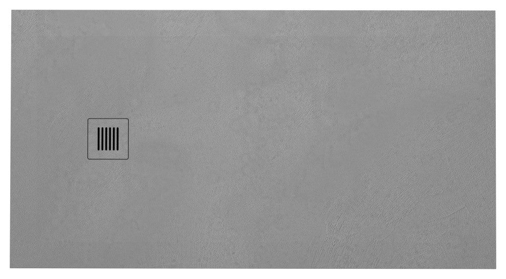 Feel Shower Base, Center Drain High Density Stone Composite, Grey, 60x36