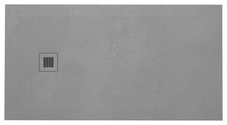 Feel Shower Base, Center Drain High Density Stone Composite, Grey, 60x36
