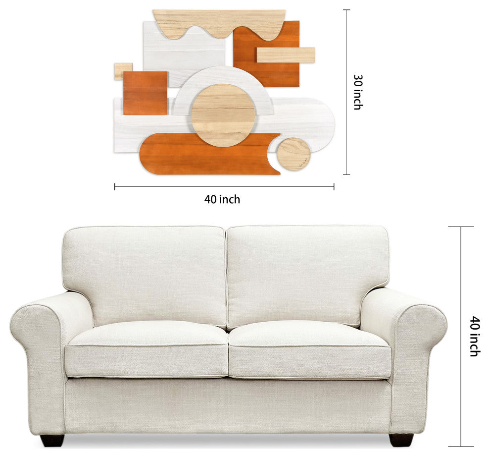 "Cinnamon Dreamscape" Hand Made Wood Abstracts Wall Art, Ap-104b-4030-08