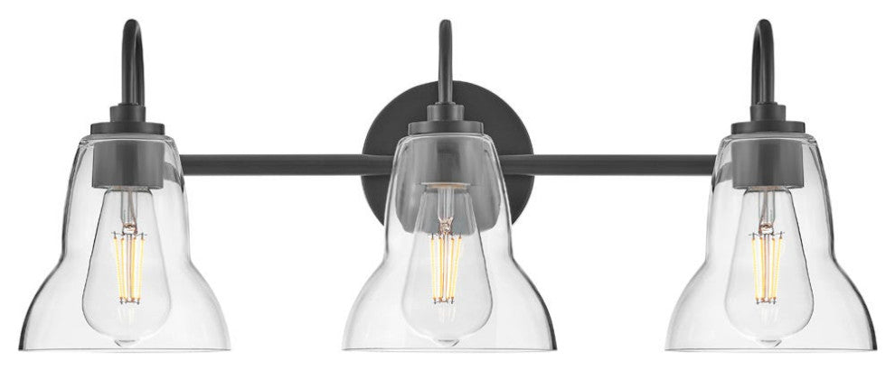 Lark Vera 24" Three-Light Bath Vanity Fixture, Black
