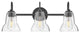 Lark Vera 24" Three-Light Bath Vanity Fixture, Black