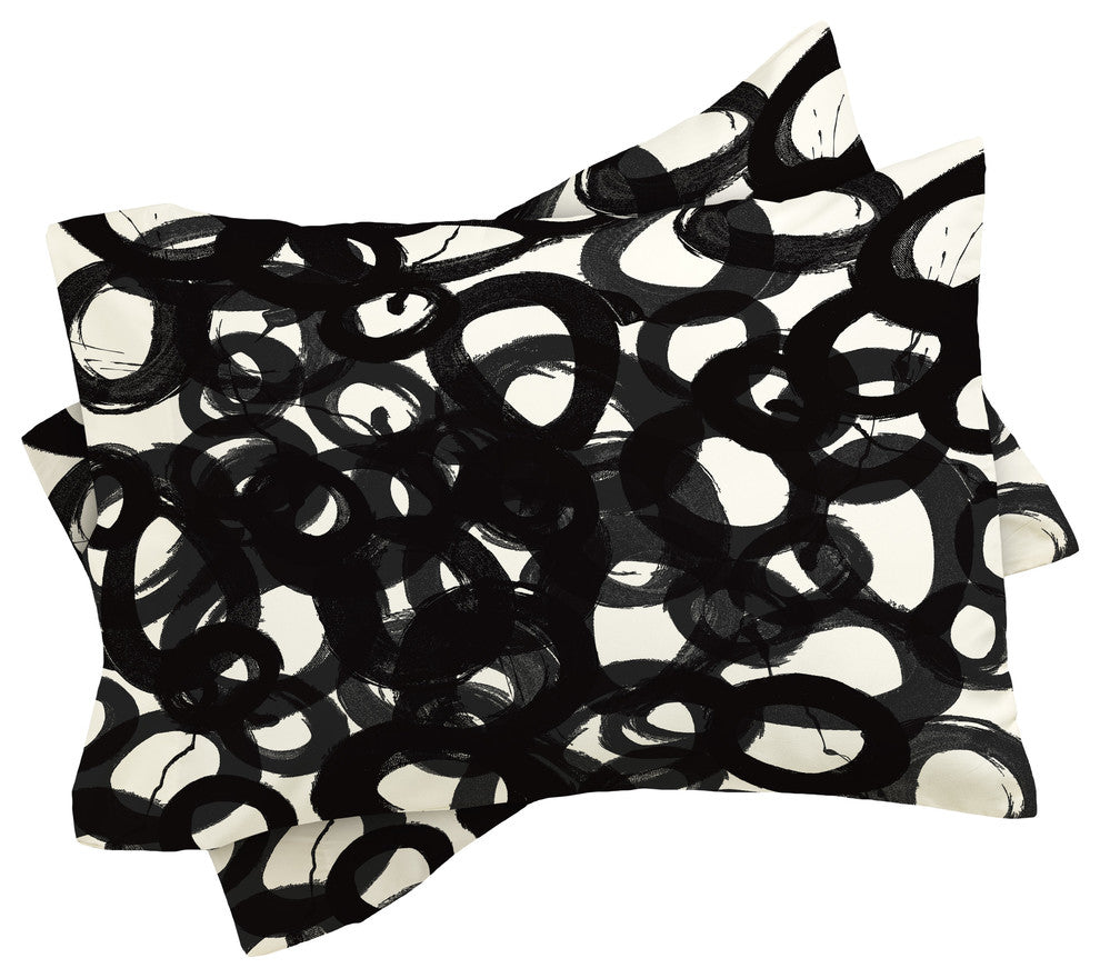 Kent Youngstrom Black Circles Duvet Cover Set, Queen