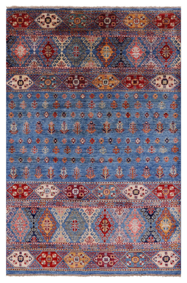 Khorjin Tribal Hand Knotted Wool Rug 4' 1" X 6' 1" Q8135