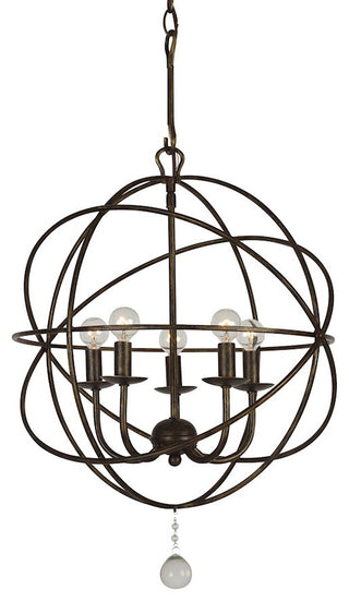 Crystorama 9224EB Five Light Mini Chandelier Solaris Bronze