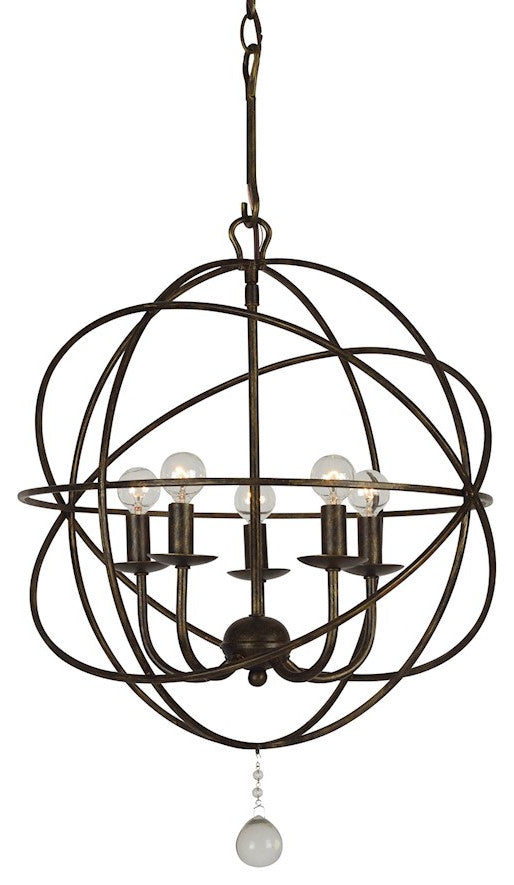 Crystorama 9224EB Five Light Mini Chandelier Solaris Bronze