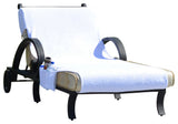 Standard Size Monogram White Chaise Lounge Cover With Side Pockets, 32"x102", Q