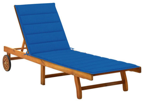 vidaXL Sun Lounger Outdoor Chaise Lounge Chair with Cushion Solid Wood Acacia