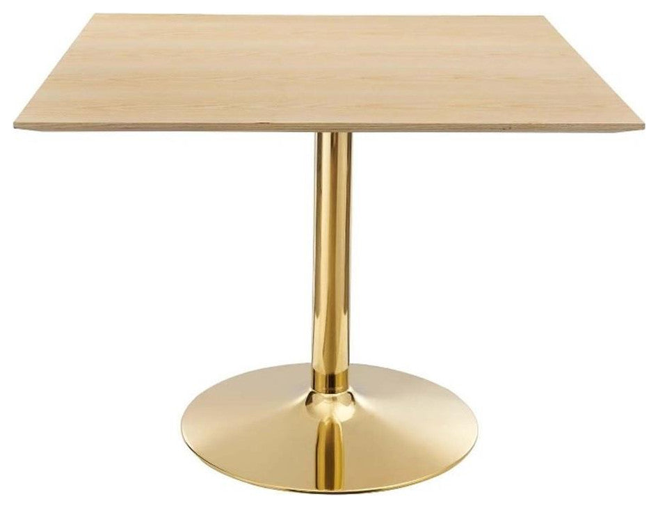 Verne 40" Square Dining Table Gold Natural -4756