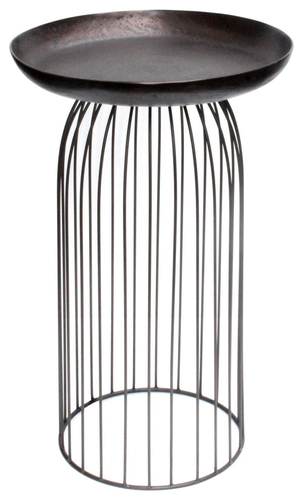 Contemporary Aviary Accent Table Large Dark Bronze - Brown