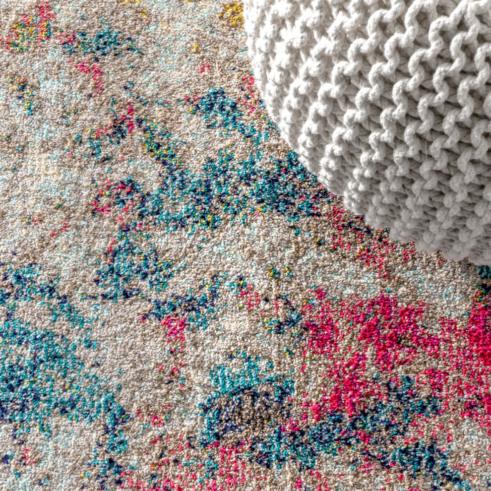 Contemporary POP Modern Abstract Multi/Yellow 3' x 5' Area Rug