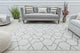 Jade Gray Stone Geometric Contemporary Gray Recycled Area Rug, 2'6" X 8'