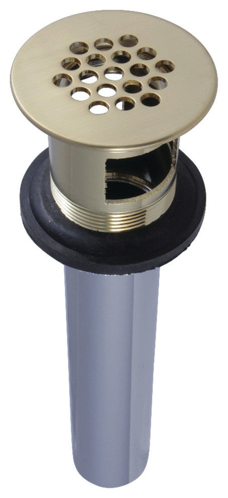 Fauceture Grid Drain With Overflow, Brushed Brass