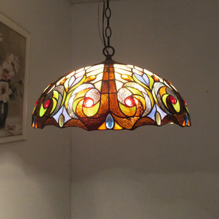 CHLOE Lighting Lennon Tiffany Dark Bronze 2-Light Victorian Ceiling Pendant