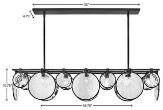 Fredrick Ramond Nala Medium Eight Light Linear, Black*