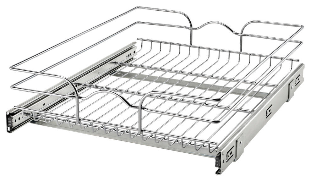 Single Tier Bottom Mount Pull Out Steel Wire Organizer, 17.75"
