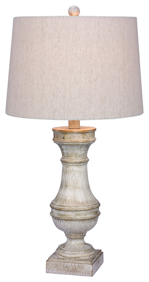 29" Resin Table Lamp, White