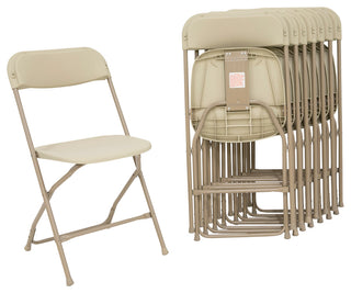 Celebration Poly Folding Chair, Bone With Neutral Frame