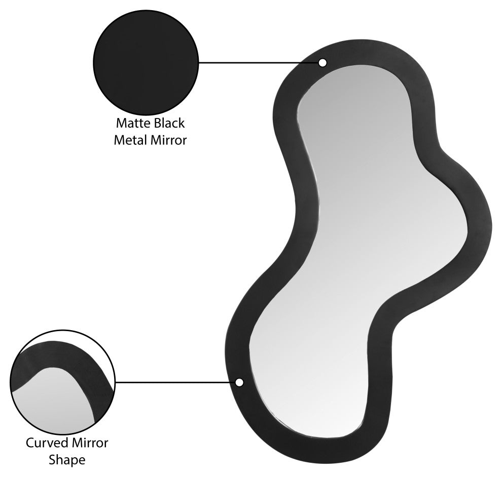 Oblique Mirror, Matte Black, 28" X 48"
