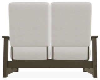 Leeward Deep Seat Outdoor Loveseat with Hidden Motion, Grasscloth Buff/Beachwood