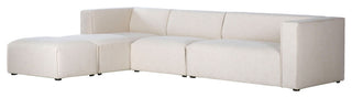 Premium Upholstered Sectional With Ottoman, Beige, Left Arm Facing