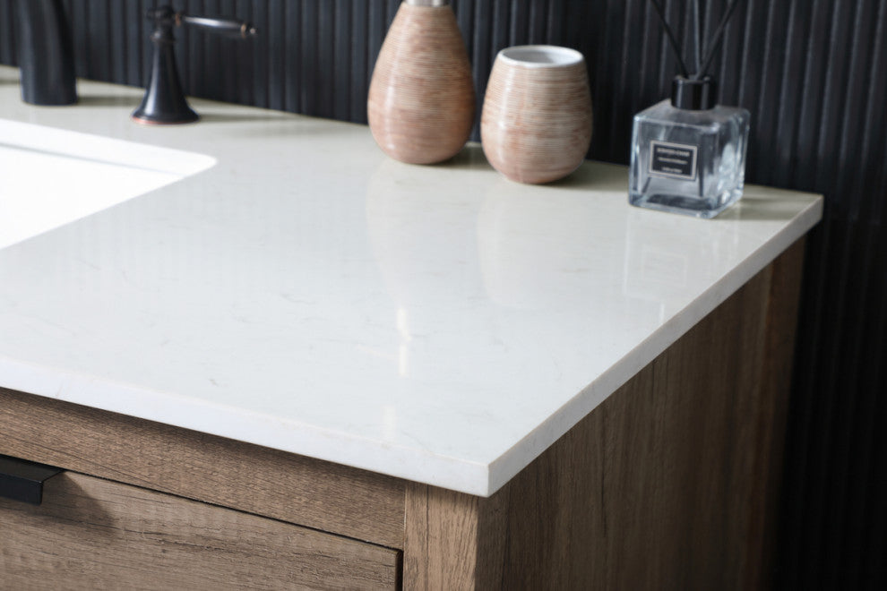 Louie 48" SIngle Bathroom Vanity, Natural Oak