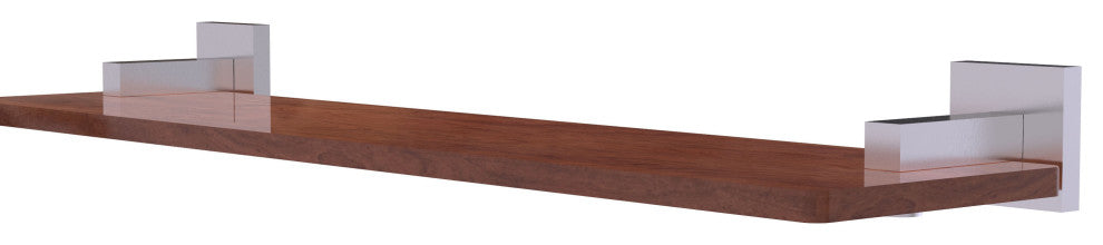 Montero 22" Solid Wood Shelf, Satin Chrome