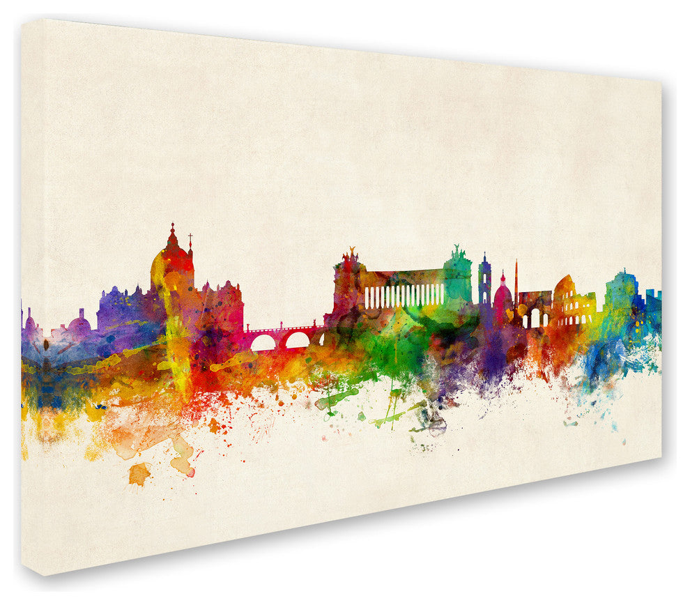 Michael Tompsett ''Rome Italy Skyline Beige'' Canvas Art, 12x19