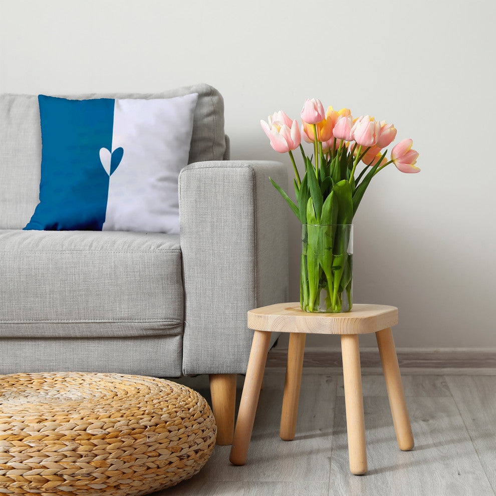 Modern Heart Decorative Throw Pillow, Teal, 26"x 26"