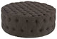 Amour Upholstered Fabric Ottoman, Brown