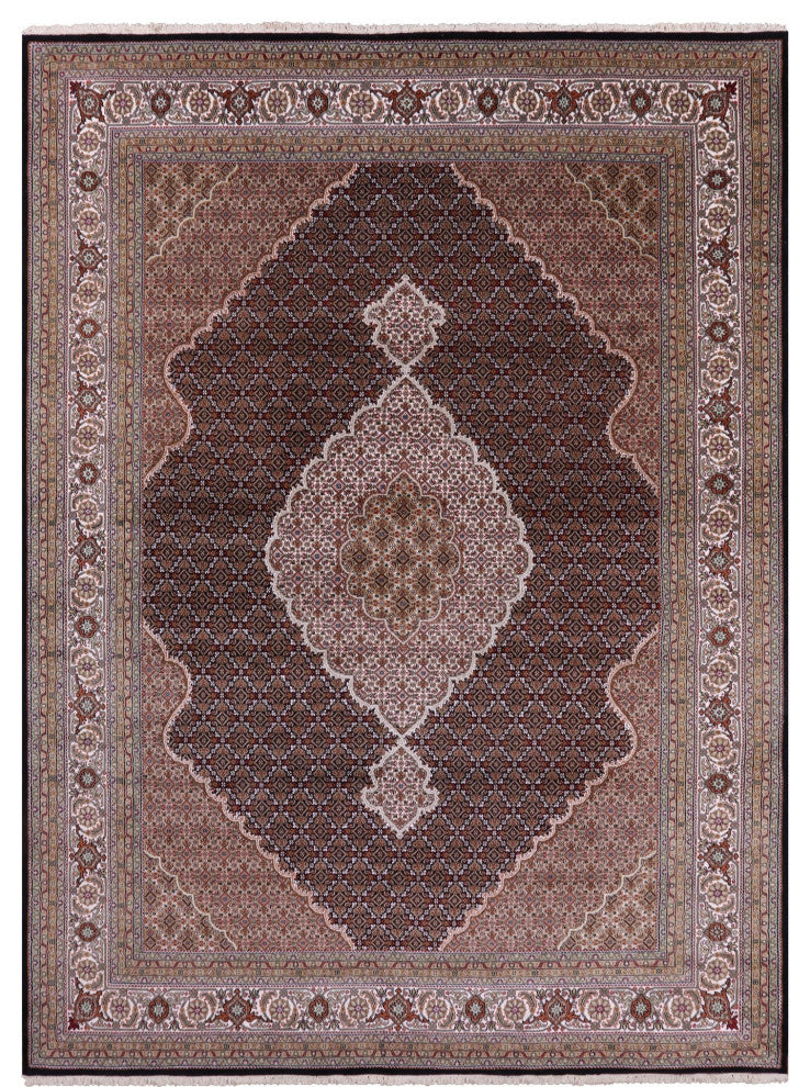 Persian Tabriz Handmade Wool & Silk Rug 8' 11" X 12' 2" - Q13004