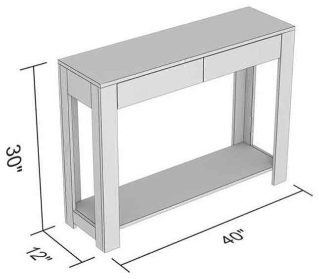Pemberly Row 40"L 2-Drawers 1-Shelf Console Table in Brown Reclaimed Wood
