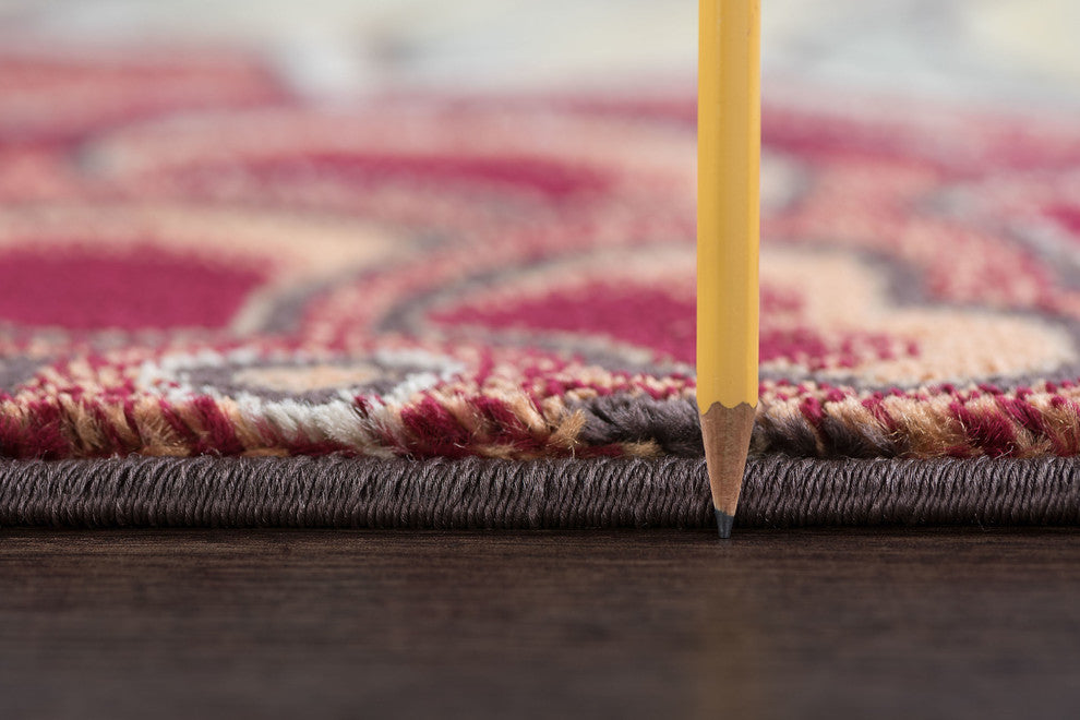 Dilek Transitional Floral Area Rug, Brown, 2'3"x10'