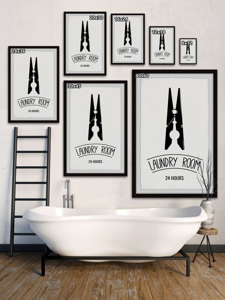 "Laundry All Day" Framed Painting Print, 8x12