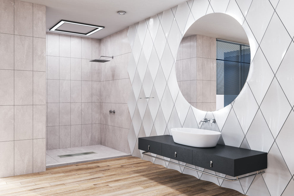 Transolid Ready to Tile 60"Lx36"W Shower Base with Center Drain in Dark Grey