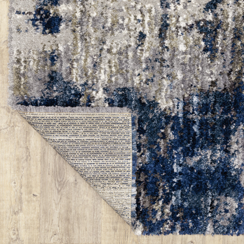 Ashton Galaxy Shag Grey/Blue Area Rug, 3.10X5.5