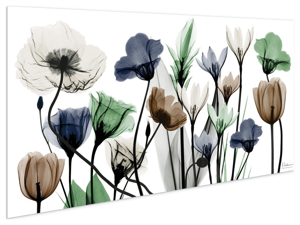 "Floral Landscape"Frameless Free Floating Panel Graphic Wall Art, 24"x48"
