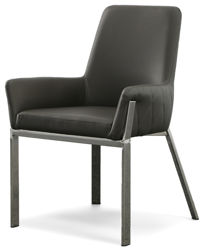 Modrest Robin Modern Gray Bonded Leather Dining Chair