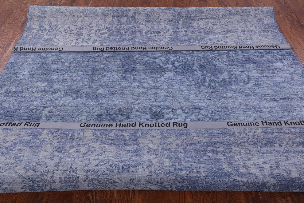 7' 11" X 9' 11" Wool and Silk Modern Handmade Rug Q11751