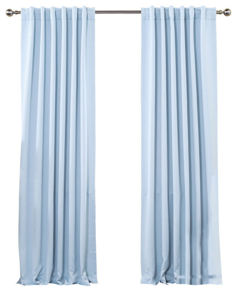 Solid Thermal Blackout Curtain Panels, Sky Blue, 84", Set of 2