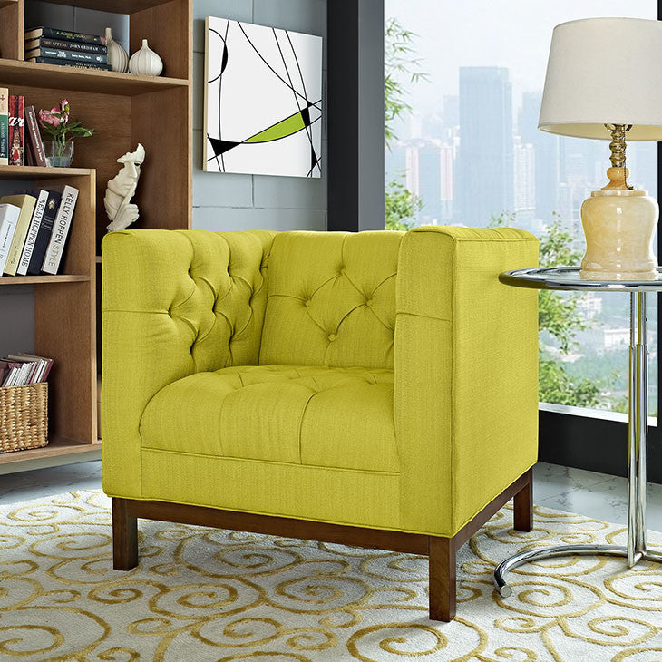 Modern Wheatgrass Panache Upholstered Fabric Armchair