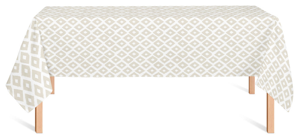 Gray Brush Diamond 58x102 Tablecloth