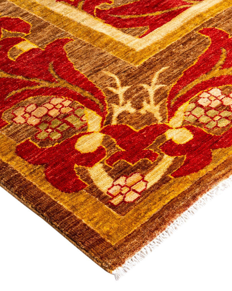 Overdyed, One-of-a-Kind Hand-Knotted Area Rug Brown, 8'10"x11'10"
