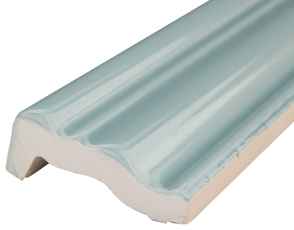 Chester Chair Rail Acqua Ceramic Wall Trim