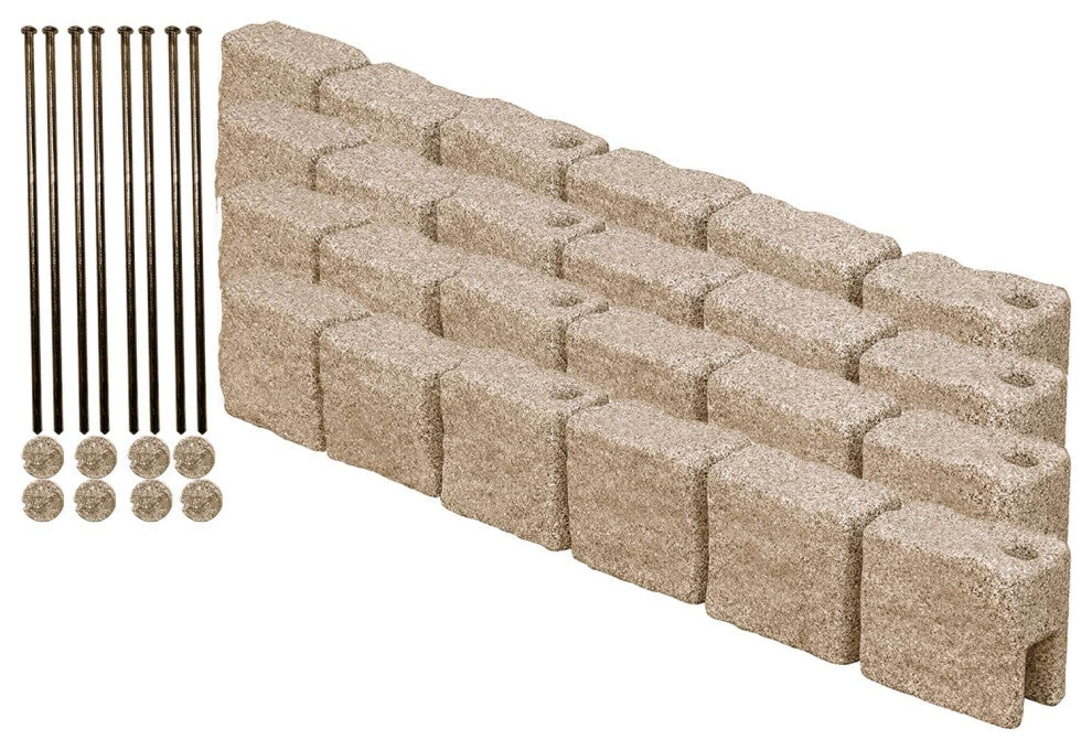 Garden Elements True Form Plastic Sandstone Flex-Wall Landscape Edging, 4 Foot S